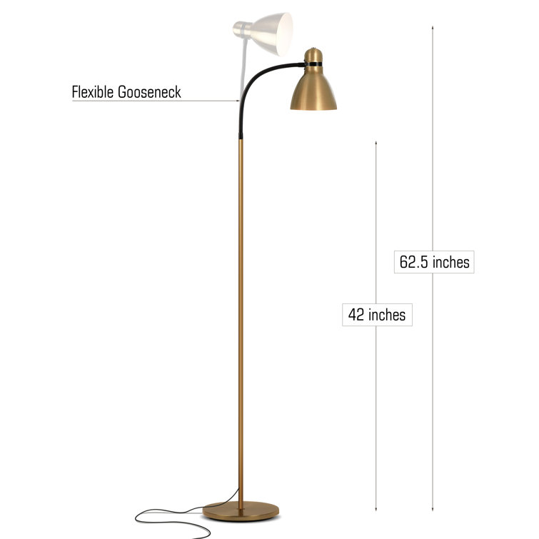 Avery 63" Oil-Rubbed Brass LED Arc Floor Lamp for Nursery & Kids