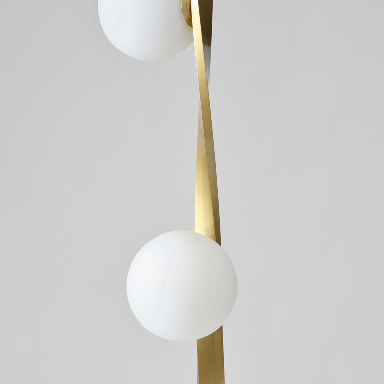 Sophia White Helical 60" LED Floor Lamp with Frosted Globes for Nurseries