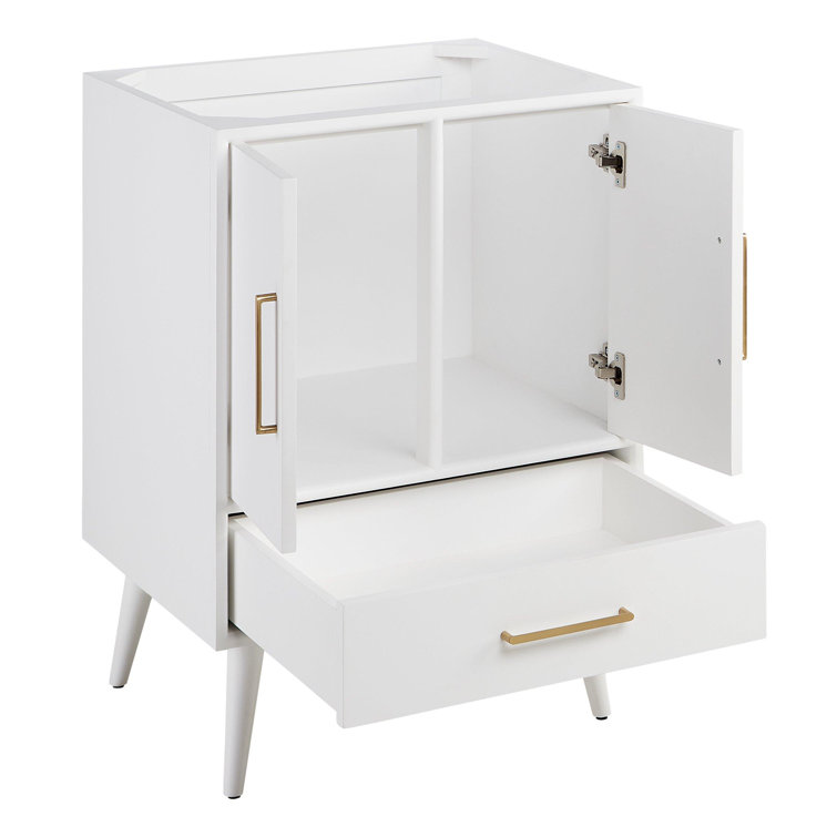 Natural Teak 24" Single Bathroom Vanity with Carrara Marble Top