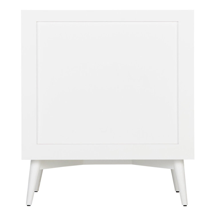 White Mahogany Single Bathroom Vanity with Carrara Marble Top