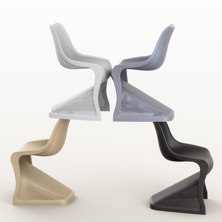 Elegant Bloom Marine-Grade White Resin Dining Chair - Set of 2