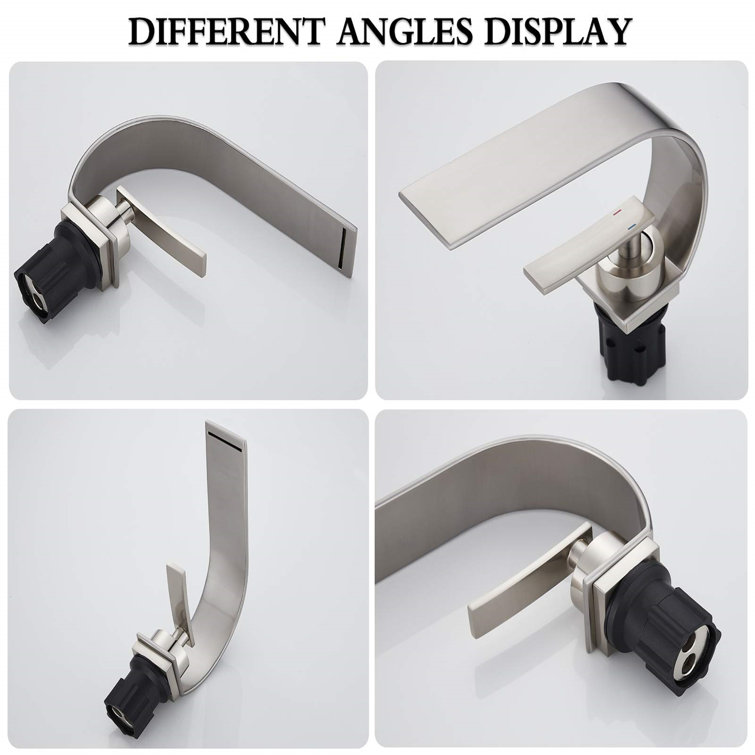 Brushed Nickel Single-Hole Modern Bathroom Faucet