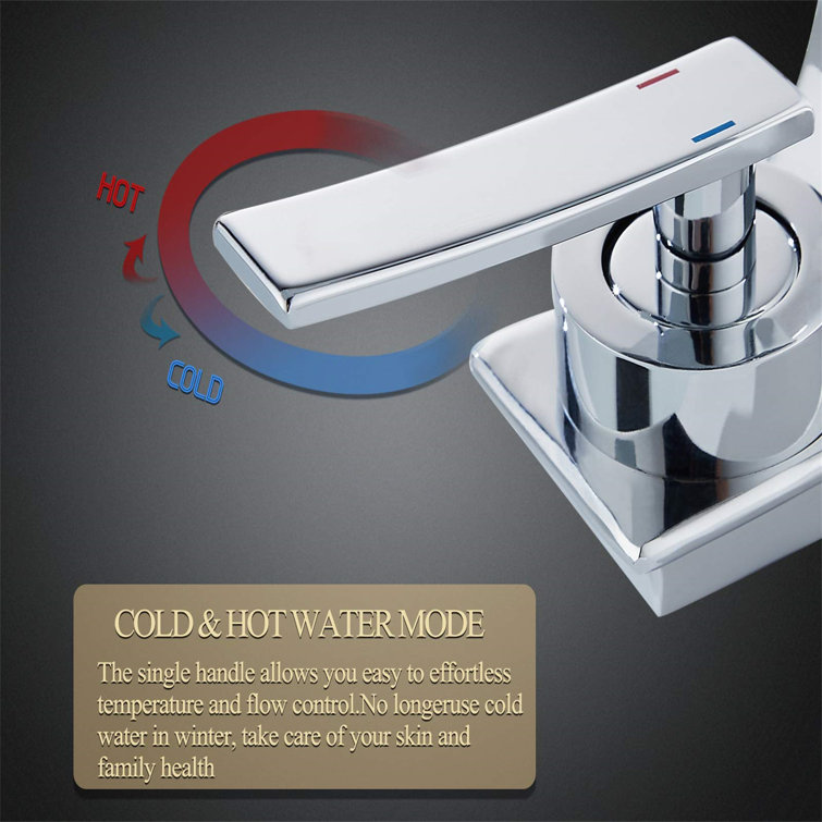 Chrome Single-Hole Modern Bathroom Faucet with Brass Construction