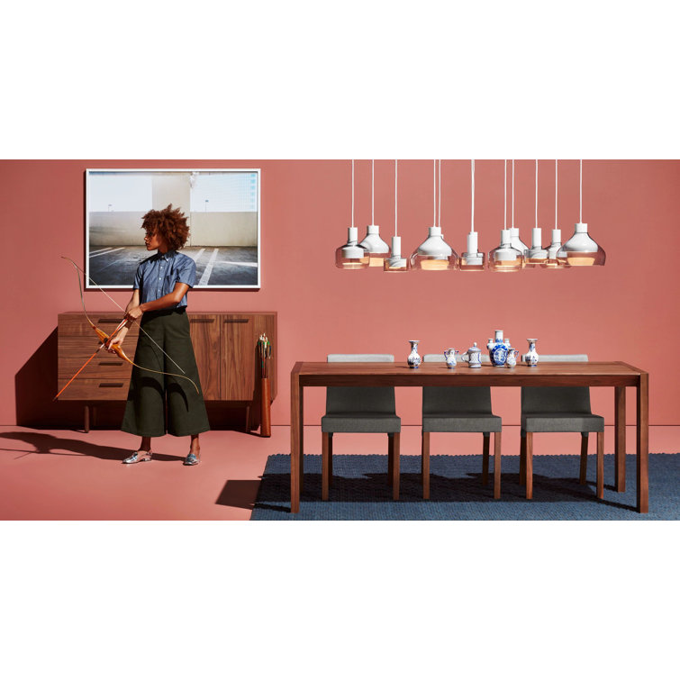 Rustic Broad Solid Walnut Extendable Dining Table 33" W x 76" L