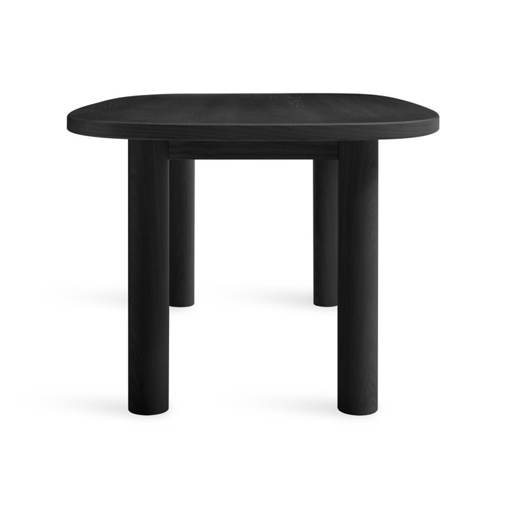 Black Ash Round Wood Dining Table with Thick Legs