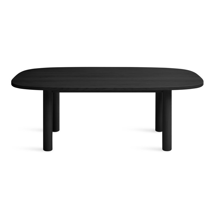 Black Ash Round Wood Dining Table with Thick Legs