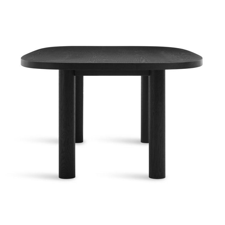 Black Ash Mid-Century Modern Round Dining Table