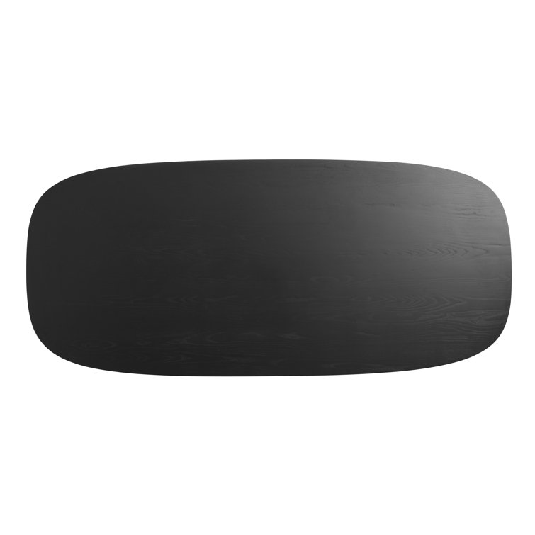Black Ash Mid-Century Modern Round Dining Table