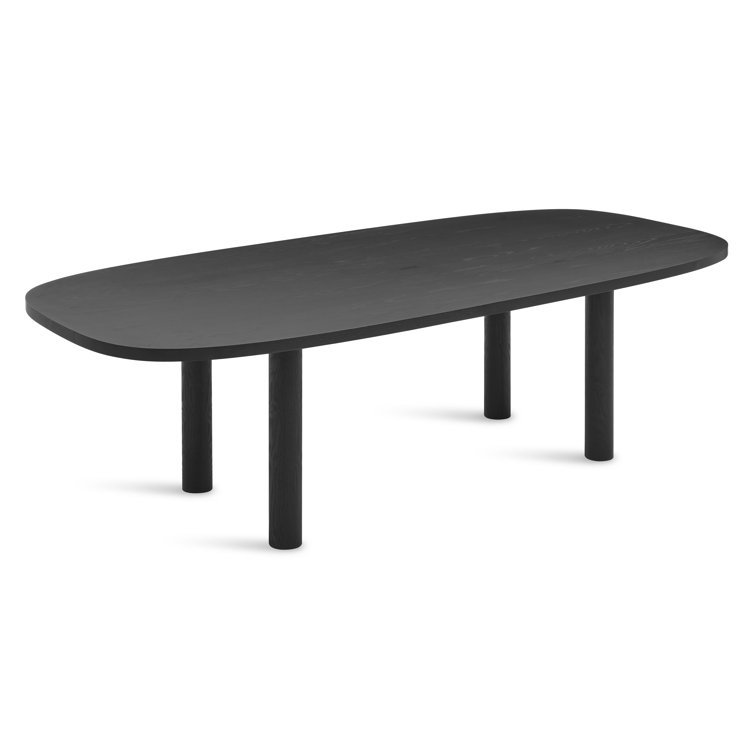 Black Ash Mid-Century Modern Round Dining Table