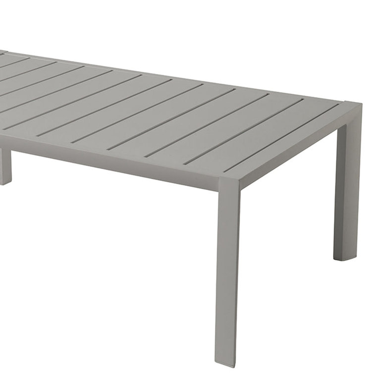 Platinum Gray Rectangular Aluminum Outdoor Cocktail Table