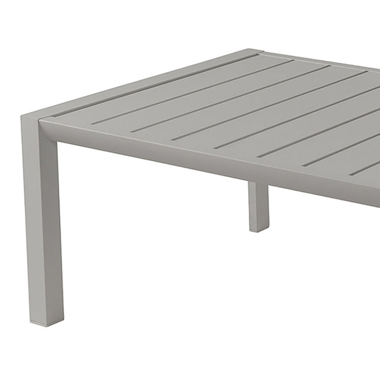 Platinum Gray Rectangular Aluminum Outdoor Cocktail Table