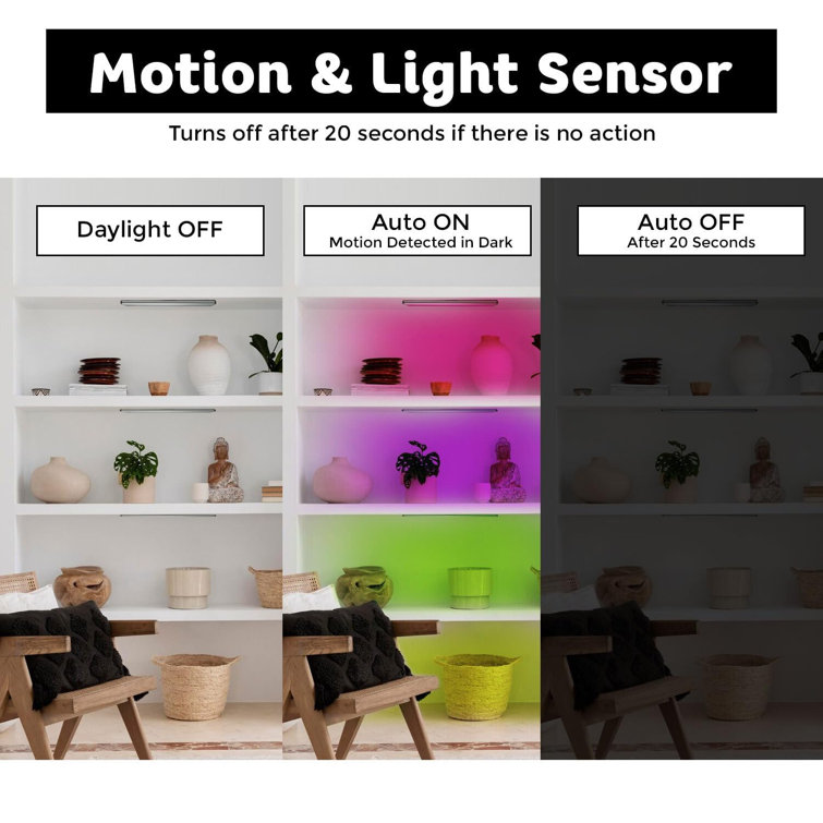 10-Inch RGB Adjustable Motion Sensor Under Cabinet Light Bar