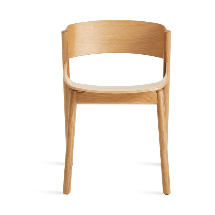 White Oak Sculpted Wood Dining Chair