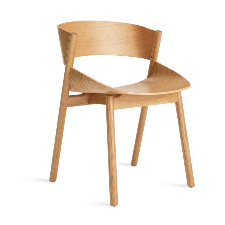White Oak Sculpted Wood Dining Chair