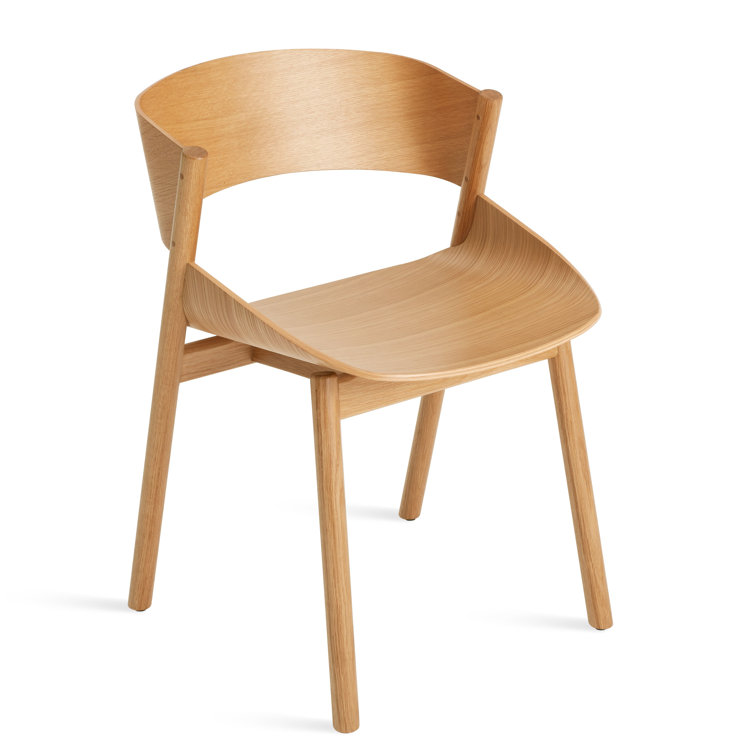 White Oak Sculpted Wood Dining Chair