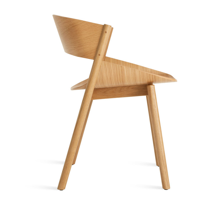 White Oak Sculpted Wood Dining Chair