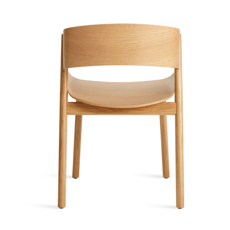 White Oak Sculpted Wood Dining Chair