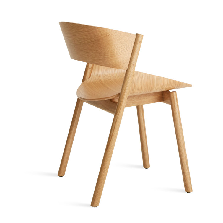 White Oak Sculpted Wood Dining Chair