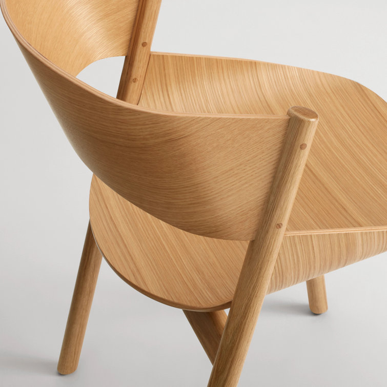 White Oak Sculpted Wood Dining Chair