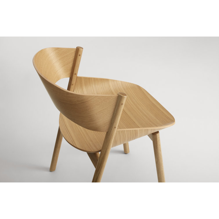 White Oak Sculpted Wood Dining Chair
