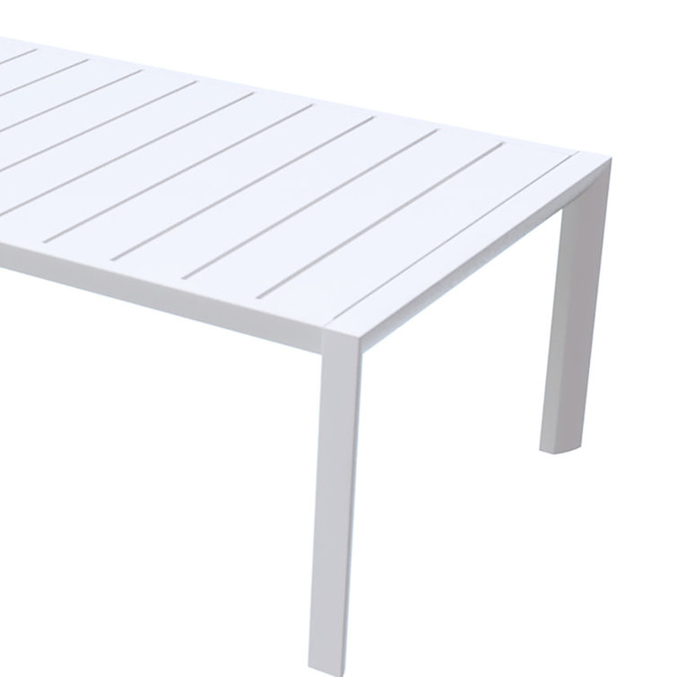 Glacier White Aluminum Rectangular Cocktail Table