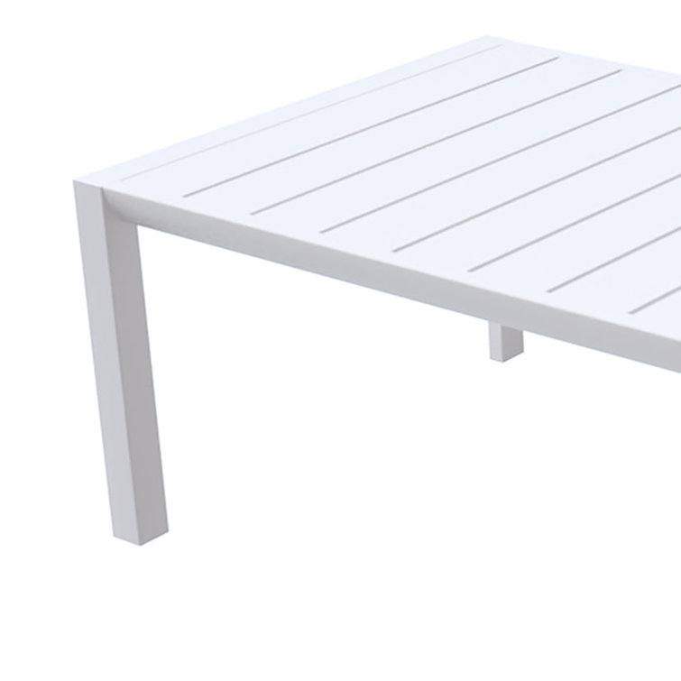 Glacier White Aluminum Rectangular Cocktail Table