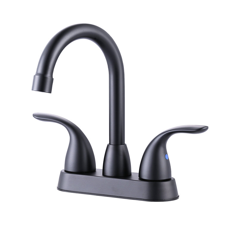 Matte Black Stainless Steel Double Handle Centerset Faucet