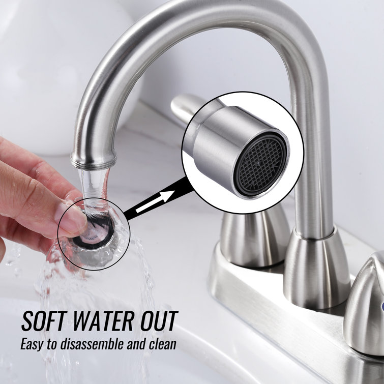 Brushed Nickel Double Handle High Arc Bathroom Faucet