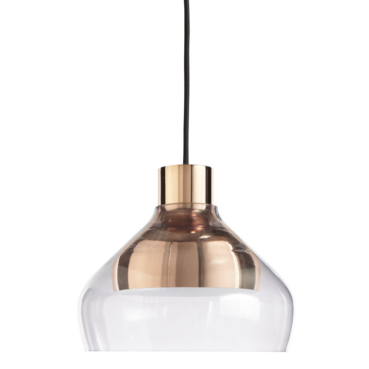 Copper and Glass 120V Pendant Light