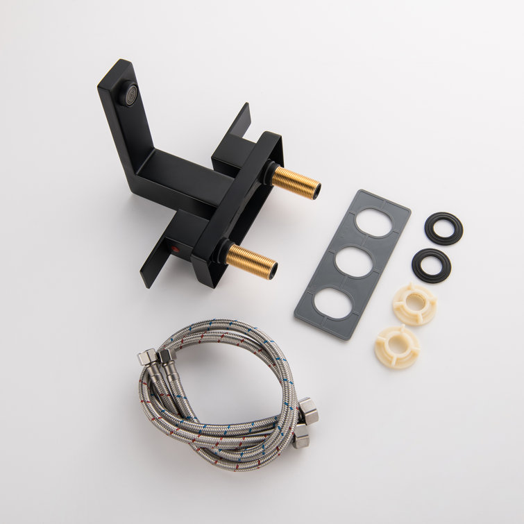 Matte Black Stainless Steel Double Handle Centerset Bathroom Faucet