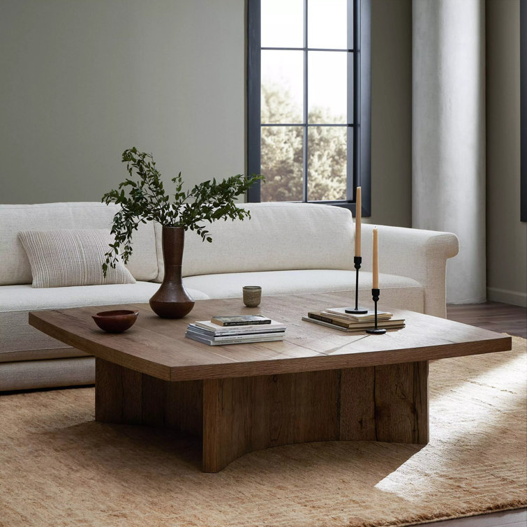 Natural Oak Square Coffee Table with Storage