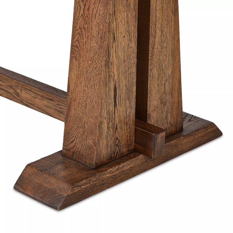 Brown Solid Oak Trestle Dining Table for Ten