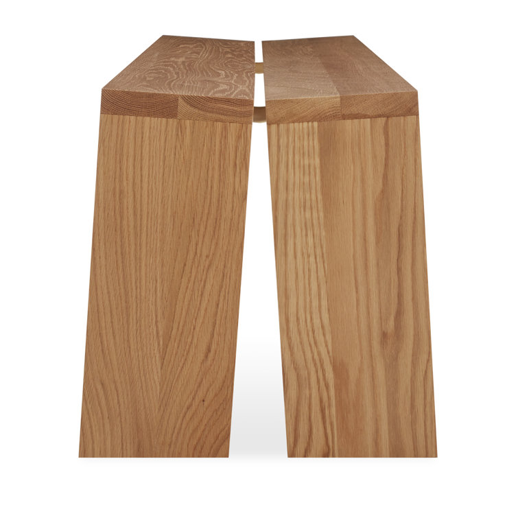 White Oak 60" Bench with Brass Brackets