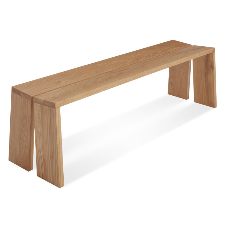 White Oak 60" Bench with Brass Brackets