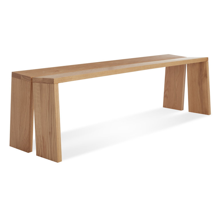 White Oak 60" Bench with Brass Brackets