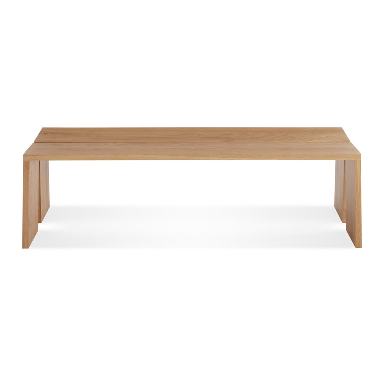White Oak 60" Bench with Brass Brackets