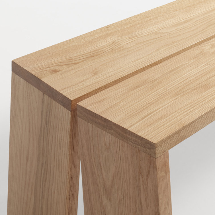 White Oak 60" Bench with Brass Brackets
