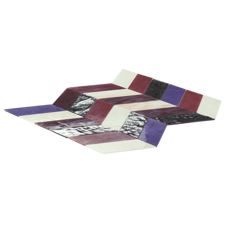 Elizabeth Sutton Glory 11.74" Chevron Glass Mosaic Tile