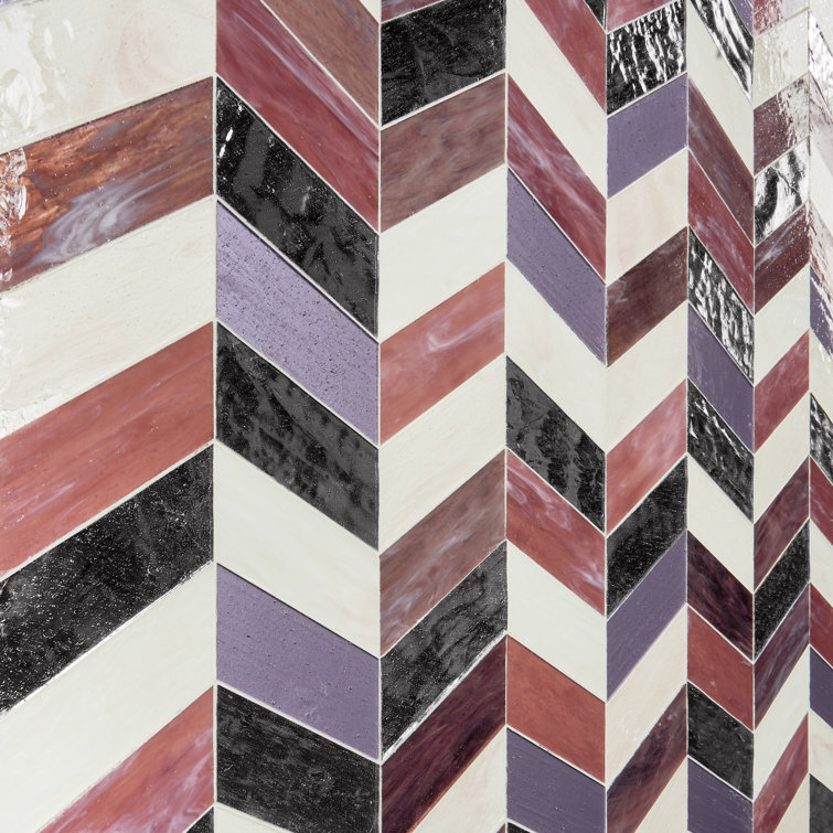 Elizabeth Sutton Glory 11.74" Chevron Glass Mosaic Tile