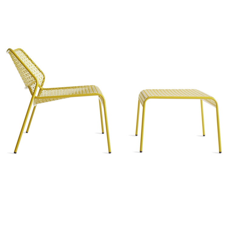 Natural Yellow Metal Mesh Lounge Chair