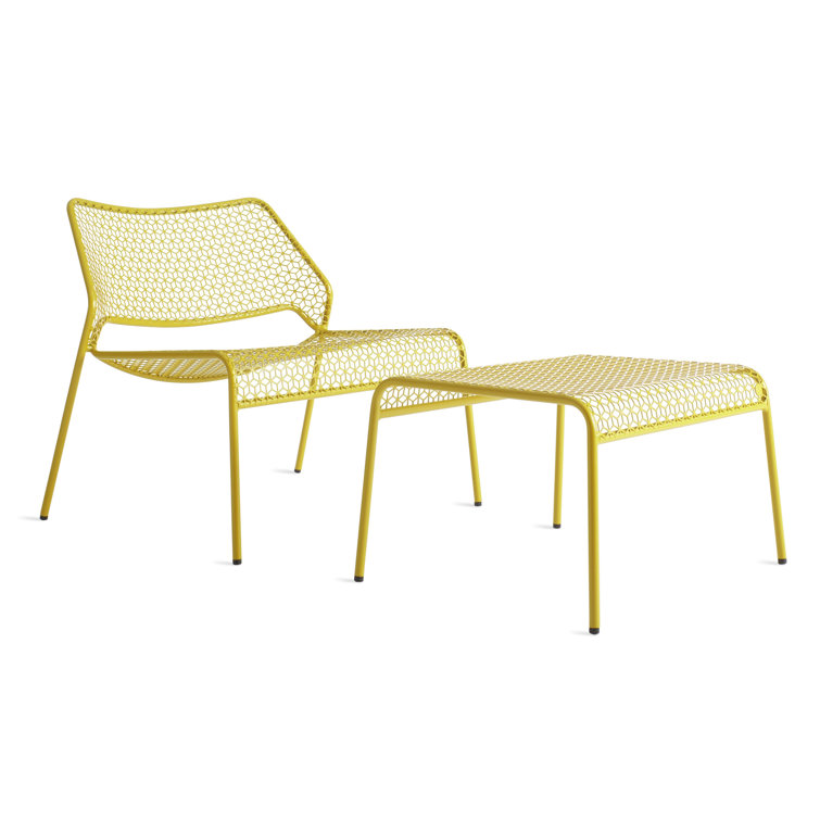 Natural Yellow Metal Mesh Lounge Chair