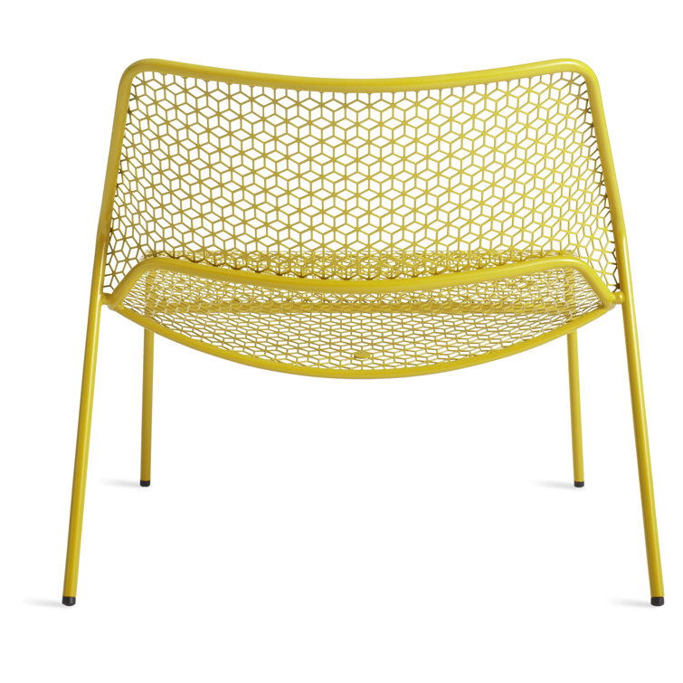 Natural Yellow Metal Mesh Lounge Chair