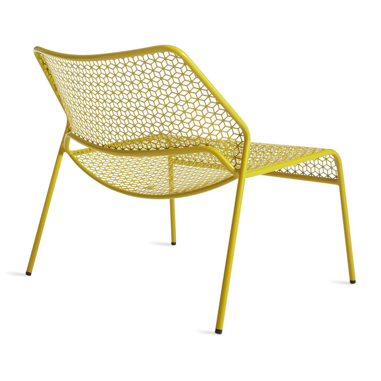 Natural Yellow Metal Mesh Lounge Chair