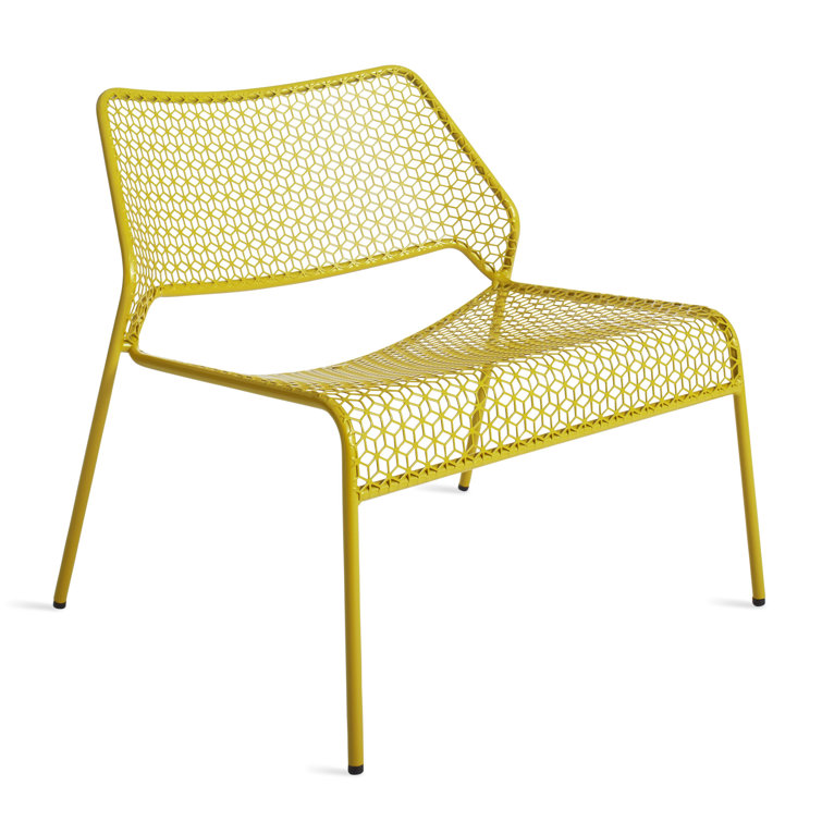 Natural Yellow Metal Mesh Lounge Chair