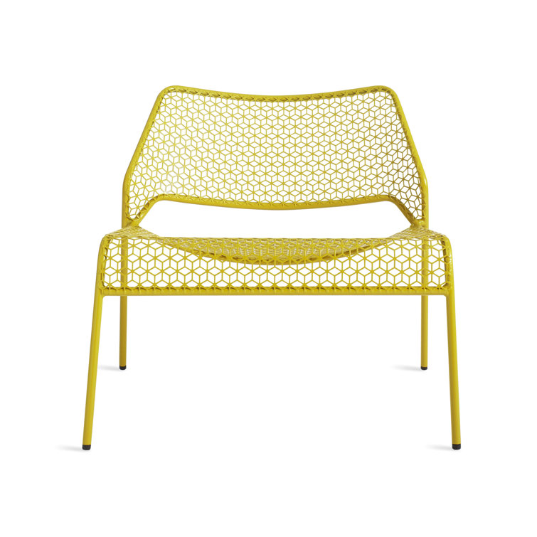 Natural Yellow Metal Mesh Lounge Chair