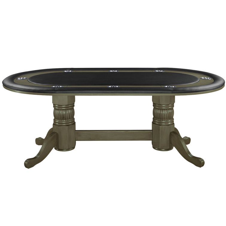 84" Slate Wood and Vinyl Poker Game Table