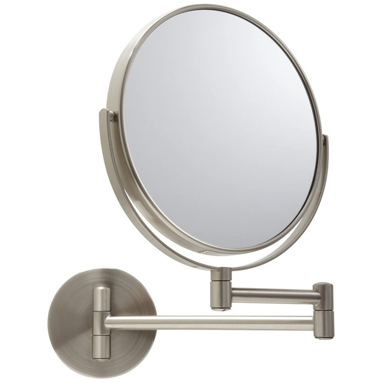 Elegant Nickel Finish 12.5'' Wall Mounted Magnifying Mirror