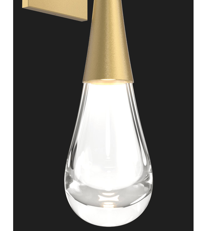 Gilded Brass Dimmable Wall Sconce with Glass Shade