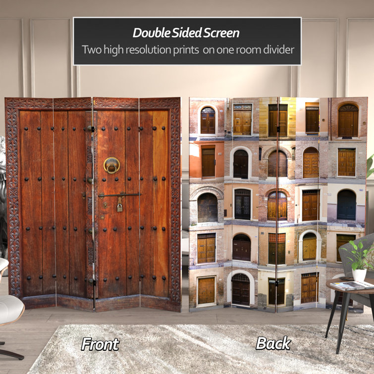 6' Tall Double Sided European Doors Canvas Room Divider