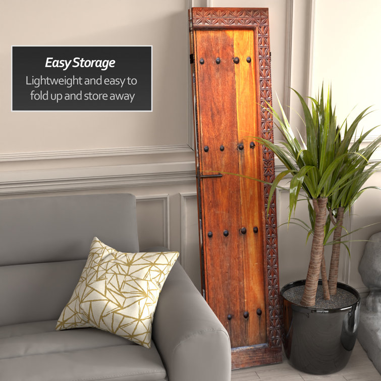 European Doors Canvas Room Divider with Spruce Wood Frame